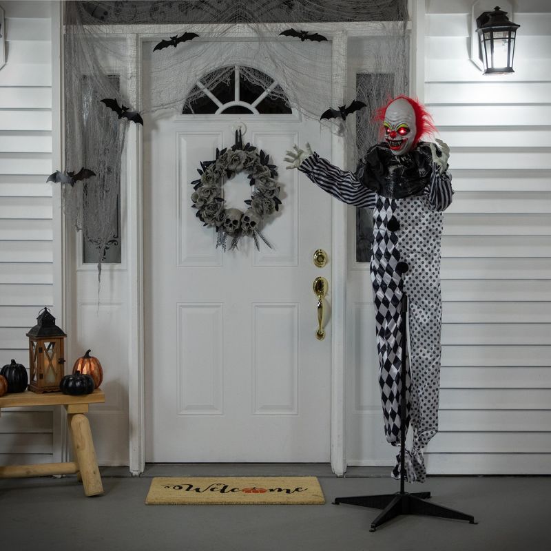 Northlight 5.5' Animated Standing Clown with Glowing Eyes Halloween Decoration, 3 of 9