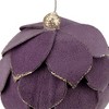Northlight 7" Purple Flower Glitter Petal Shatterproof Ball Christmas Ornament - 3 of 4