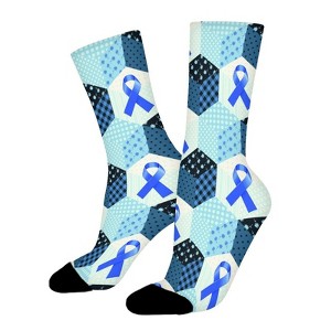 Colon Cancer Women Printed Crew Socks Funny Funky Socks Soft Polyester Novelty Gifts for Artists Men - 1 of 4