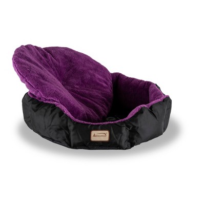 Large Plush Purple and Black Velvet Cat Bed