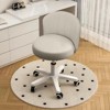 RISOKEYS PU Leather Small Scallop Desk Chair with Back,Cute Armless Rolling Vanity Chair,Height Adjustable for Bedroom Office - 2 of 4