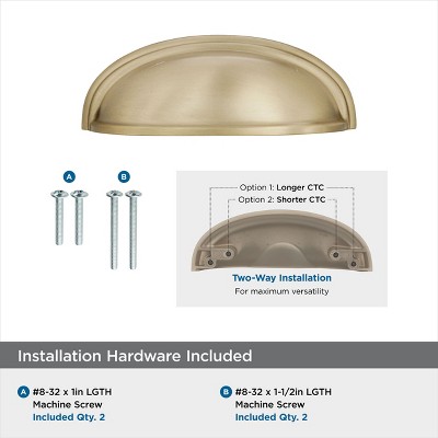 Golden Champagne Traditional Farmhouse Cup Pull with Mounting Hardware