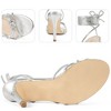 BLISSFUL STEP Women's Knot Strap Stiletto Heel Lace Up Sandals - 3 of 4