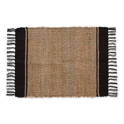 Design Imports Coastal Jute Fringe - Black - 2 X 3 Ft