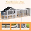 ORRD 113.5" Gray Large Wooden Chicken Coop with Run, Waterproof Anti-UV Roof, Nesting Box & Secure Lock - 3 of 4