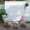 3pc Outdoor Steel Conversation Set Tan - Teamson Home: Weather-Resistant Patio Seating with Side Table - 2 of 4