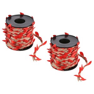 Unique Bargains Jungle Wedding Party Home Garden Decor Burlap Leaf Ribbon Braided Artificial Vine 2 Pcs - 1 of 4