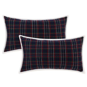 Unique Bargains Home Office Restaurant Double-Sided Plaid Decorative Pillow Covers 2 Packs - 1 of 4