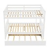NicBex Full Over Full Bunk Bed with Trundle,Loft Bed with Ladder and Convertible to 2 Full Size Bed for Bedroom,White - 4 of 4