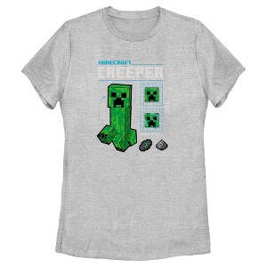 Women's Minecraft Creeper Graph T-Shirt - 1 of 4
