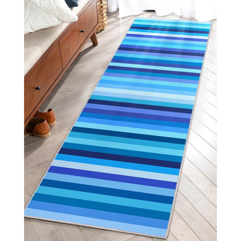 Crayola Stripe Blue Area Rug By Well Woven, 3 of 9