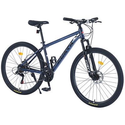 Aukfa 27.5-Inch Mountain Bike 21-Speed Dual Disc Brake Suspension Front Fork Aluminum Alloy Frame Cross-Country Bicycle, Unisex