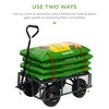 Best Choice Products Heavy-Duty Steel Garden Wagon Lawn Utility Cart w/ 400lb Capacity, Removable Sides, Handle - image 2 of 4