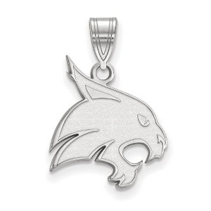 Black Bow Jewelry 14k White Gold Texas State Bobcats NCAA Large Pendant - 1 of 3