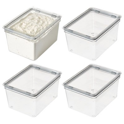 iDesign Large Food Storage Bin with Airtight Lid - Set of 4 - Clear
