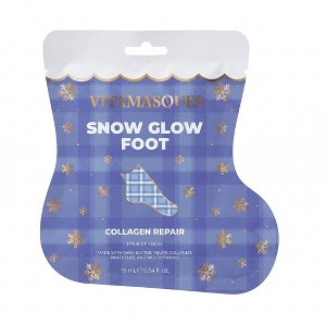 Vitamasques Snow Glow Hydrating Foot Mask Seasonal Plaid Blue - 0.54 fl ...