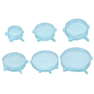 Unique Bargains Reusable Silicone Stretch Lids for Bowls and Food Covers 2 Sets - 1 of 4