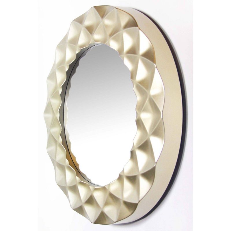 18&#34; Glam Round Mirror Champagne Gold/Silver - Infinity Instruments, 5 of 8