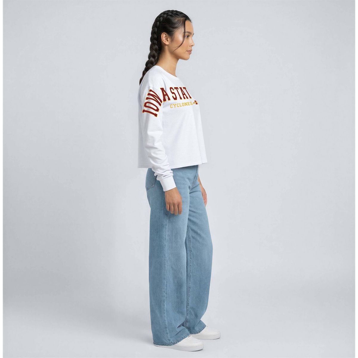 NCAA Iowa State Cyclones Women's Champion White Stretch Long Sleeve T-Shirt - thumbnail 3