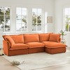 VASIP L-Shaped Sectional Sofa with Convertible Ottoman ,Chenille Slipcover, Deep Cloud-Like Seating and Pillows, for Living Room ,Office,Cream - 3 of 4