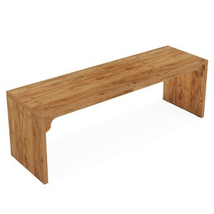 Lirago Brown 78.7" Wooden Computer Desk E1 Manufactured Wood Metal Frame 29.5Hx78.7Wx23.2D 2-Person Workstation - 1 of 4