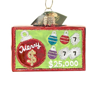 Old World Christmas 2.25" Merry Ticket Lottery Scratch Cards  -  Tree Ornaments