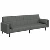 vidaXL Sofa Bed Dark grey Polyester, wood, plastic 2-seater, spacious - 3 of 4