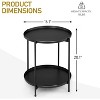 VINGLI 2-Tier Metal Outdoor Side Table with Removable Tray Portable Small Outdoor Accent Table End Table for Patio Bedroom Balcony Living Room Porch - 3 of 4