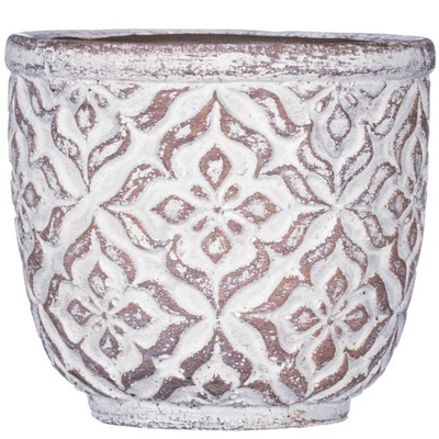 Sullivans Patterned Round Pot, Brown