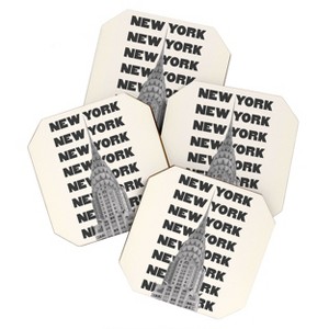 April Lane Art New York City BW Coaster Set - Deny Designs - 1 of 4