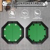 8-Player Poker Table - Foldable Design with Collapsible Legs, Cup Holders | Portable  Quality Surface - 2 of 4