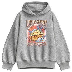 トップス Diante PIGMENT MESSAGE SWEAT HOODIE Women's Instant Message Life Is Short Make It Sweet Pie Oversized