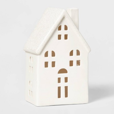 Ceramic Traditional House Decorative Figurine White - Wondershop™