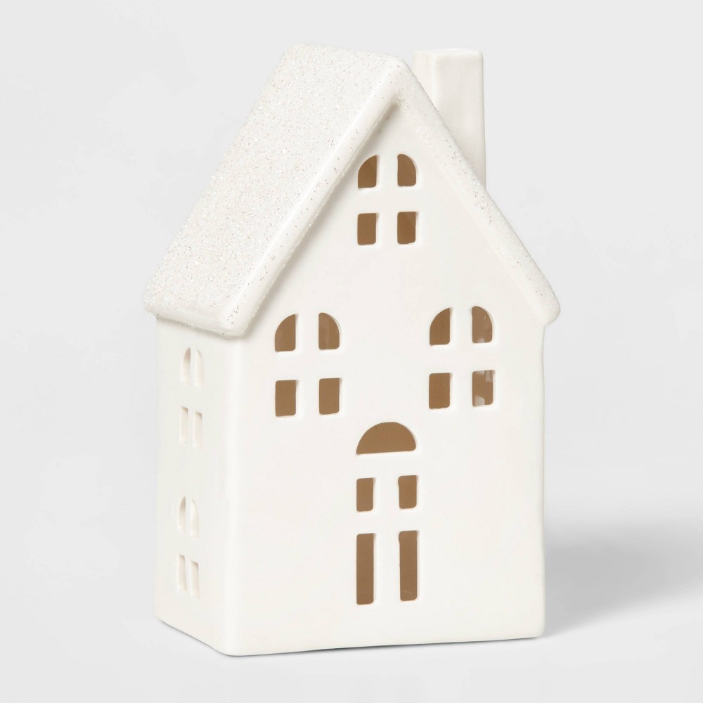 Ceramic Traditional House Decorative Figurine White - Wondershop