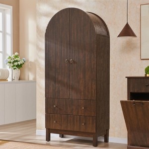 SinCiDo Arched Cabinet, 71 "High Pantry Cabinet, with Adjustable Shelves and 2 Large Drawers, Cabinet, for Living Room, Bathroom, Kitchen - 1 of 4