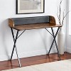 HomeRoots 39" Brown and Black Wood and Metal X-Shape Computer Desk - 2 of 4