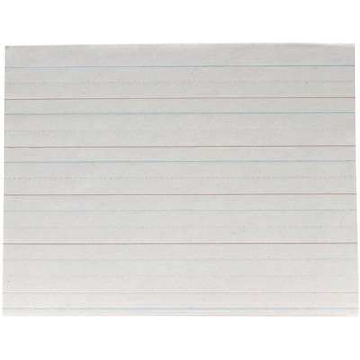 School Smart Red & Blue Newsprint Paper, 1 Inch Ruled, 11 x 8-1/2 Inches, 500 Sheets