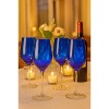 Blue Rose Polish Pottery Hand blown Wine Glass Set - 3 of 4