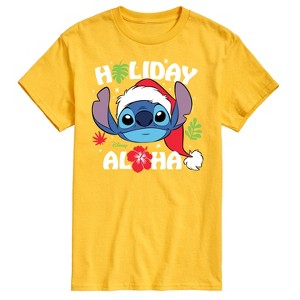 Men's - Lilo and Stitch - Holiday Aloha Short Sleeve Graphic T-Shirt - 1 of 4