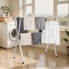 2-Tier Extendable Stainless Steel Clothes Drying Rack with Telescopic Arms, Windproof Holes, and Foldable Portable Design - 2 of 4