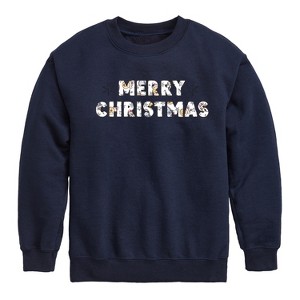 Boys' - Winnie the Pooh - Merry Christmas Graphic Long Sleeve Fleece Sweatshirt - 1 of 4