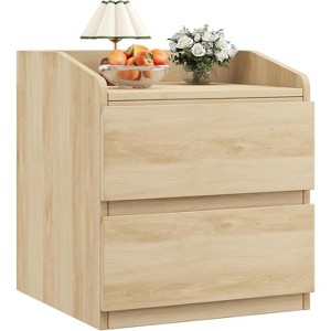 Acekool Nightstand with Drawers, 2 Drawer Nightstand, Curved Handleless Design - 1 of 4