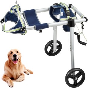 Munora 2-Wheel Large Dog Wheelchair - Adjustable Mobility Aid for Dogs 48-88lbs with 8" EVA Wheels (Size L) - 1 of 4