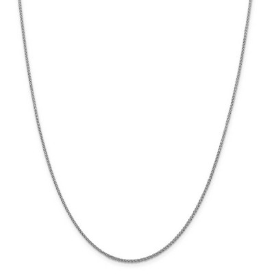 Black Bow Jewelry 1.5mm 14k White Gold Solid Wheat Chain Necklace