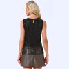INSPIRE CHIC Women's Sequin Fringe Trim Sleeveless Round Neck Party Crop Top - 3 of 4