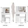Ridstar 29.2 in. W Left Drawer Desktop Vanity Tables with Cushioned Stool & Multi Layer High Capacity Storage for Small Space-White - 4 of 4