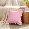 REGALWOVEN Cotton Throw Pillow Covers with Scalloped Wavy Edge Designs for Sofa Couch Living Room Home Decor 18 x 18 Inch 1 Pc - 2 of 4