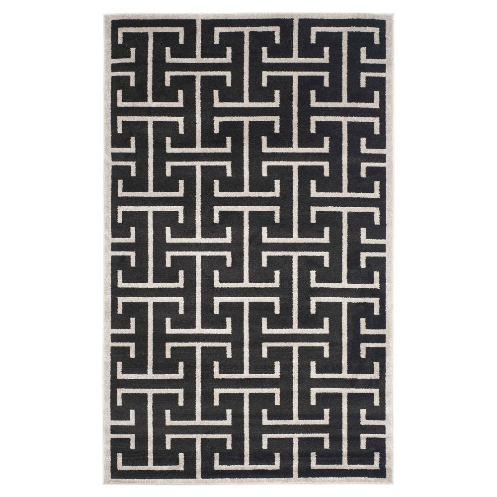 5'x8' Anthracite/Light Gray Geometric Loomed Area Rug - Safavieh