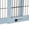 Resenkos 72" W x 27" H Extra Wide Freestanding Pet Gate with Adjustable Length Dog, Cat, Barrier for House, Doorway, Hallway, Natural - 2 of 4