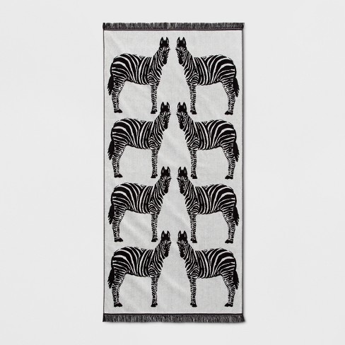 Xl Zebra Beach Towel Blackwhite Opalhouse